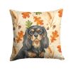 Black and Tan Cavalier Spaniel Heirloom Fall Throw Pillow Decorative Indoor Outdoor Accent Cushion for Couch, Bed or Patio, 18Hx18W