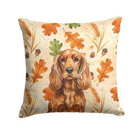 Red English Cocker Spaniel Heirloom Fall Throw Pillow Decorative Indoor Outdoor Accent Cushion for Couch, Bed or Patio, 14Hx14W