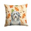 Bearded Collie Heirloom Fall Throw Pillow Decorative Indoor Outdoor Accent Cushion for Couch, Bed or Patio, 14Hx14W