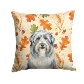 Bearded Collie Heirloom Fall Throw Pillow Decorative Indoor Outdoor Accent Cushion for Couch, Bed or Patio, 14Hx14W