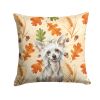Hairless Mottled Pattern Chinese Crested Heirloom Fall Throw Pillow Decorative Indoor Outdoor Accent Cushion for Couch, Bed or Patio, 14Hx14W