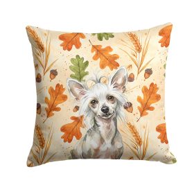 Hairless Mottled Pattern Chinese Crested Heirloom Fall Throw Pillow Decorative Indoor Outdoor Accent Cushion for Couch, Bed or Patio, 14Hx14W