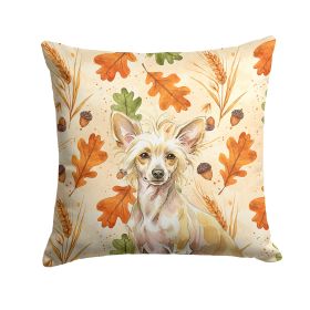 Hairless Palomino Chinese Crested Heirloom Fall Throw Pillow Decorative Indoor Outdoor Accent Cushion for Couch, Bed or Patio, 14Hx14W