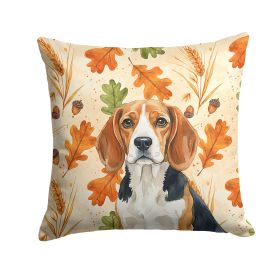 Beagle Heirloom Fall Throw Pillow Decorative Indoor Outdoor Accent Cushion for Couch, Bed or Patio, 14Hx14W