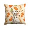 Liver Dalmatian Heirloom Fall Throw Pillow Decorative Indoor Outdoor Accent Cushion for Couch, Bed or Patio, 14Hx14W