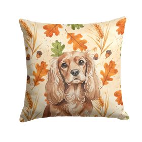 Ruby Cavalier Spaniel Heirloom Fall Throw Pillow Decorative Indoor Outdoor Accent Cushion for Couch, Bed or Patio, 14Hx14W