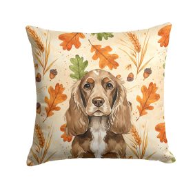 Chocolate Cocker Spaniel Heirloom Fall Throw Pillow Decorative Indoor Outdoor Accent Cushion for Couch, Bed or Patio, 14Hx14W