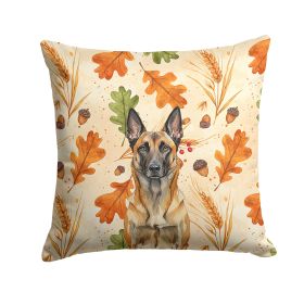 Belgian Malinois Heirloom Fall Throw Pillow Decorative Indoor Outdoor Accent Cushion for Couch, Bed or Patio, 14Hx14W