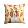 Liver and White English Springer Spaniel Heirloom Fall Throw Pillow Decorative Indoor Outdoor Accent Cushion for Couch, Bed or Patio, 14Hx14W