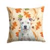 White American Staffordshire Terrier Heirloom Fall Throw Pillow Decorative Indoor Outdoor Accent Cushion for Couch, Bed or Patio, 14Hx14W