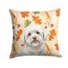 Coton de Tulear Heirloom Fall Throw Pillow Decorative Indoor Outdoor Accent Cushion for Couch, Bed or Patio, 14Hx14W