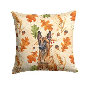 Mahogany Belgian Malinois Heirloom Fall Throw Pillow Decorative Indoor Outdoor Accent Cushion for Couch, Bed or Patio, 14Hx14W