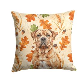 Dogue de Bordeaux Heirloom Fall Throw Pillow Decorative Indoor Outdoor Accent Cushion for Couch, Bed or Patio, 14Hx14W