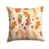 Red Heeler Australian Cattle Dog Heirloom Fall Throw Pillow Decorative Indoor Outdoor Accent Cushion for Couch, Bed or Patio, 14Hx14W