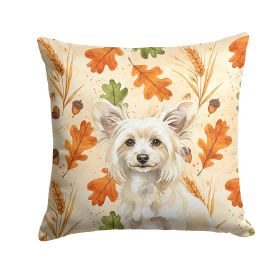 Powderpuff Chinese Crested Heirloom Fall Throw Pillow Decorative Indoor Outdoor Accent Cushion for Couch, Bed or Patio, 14Hx14W