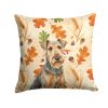 Grizzle Airedale Terrier Heirloom Fall Throw Pillow Decorative Indoor Outdoor Accent Cushion for Couch, Bed or Patio, 14Hx14W