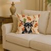 Black and Tan Chihuahua Heirloom Fall Throw Pillow Decorative Indoor Outdoor Accent Cushion for Couch, Bed or Patio, 14Hx14W