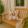 Liver and White Brittany Heirloom Fall Throw Pillow Decorative Indoor Outdoor Accent Cushion for Couch, Bed or Patio, 18Hx18W