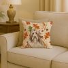 Fawn Bearded Collie Heirloom Fall Throw Pillow Decorative Indoor Outdoor Accent Cushion for Couch, Bed or Patio, 18Hx18W