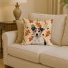Parson Russell Terrier Heirloom Fall Throw Pillow Decorative Indoor Outdoor Accent Cushion for Couch, Bed or Patio, 14Hx14W