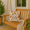 White and Tan Bearded Collie Heirloom Fall Throw Pillow Decorative Indoor Outdoor Accent Cushion for Couch, Bed or Patio, 18Hx18W