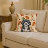 Portuguese Water Dog Heirloom Fall Throw Pillow Decorative Indoor Outdoor Accent Cushion for Couch, Bed or Patio, 14Hx14W