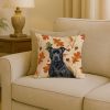 Black American Staffordshire Terrier Heirloom Fall Throw Pillow Decorative Indoor Outdoor Accent Cushion for Couch, Bed or Patio, 18Hx18W