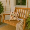 Gold Tibetan Spaniel Heirloom Fall Throw Pillow Decorative Indoor Outdoor Accent Cushion for Couch, Bed or Patio, 14Hx14W