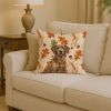 Chesapeake Bay Retriever Heirloom Fall Throw Pillow Decorative Indoor Outdoor Accent Cushion for Couch, Bed or Patio, 14Hx14W