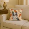 Border Collie Heirloom Fall Throw Pillow Decorative Indoor Outdoor Accent Cushion for Couch, Bed or Patio, 18Hx18W