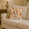 Miniature Bull Terrier Heirloom Fall Throw Pillow Decorative Indoor Outdoor Accent Cushion for Couch, Bed or Patio, 14Hx14W