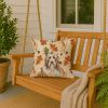 Fawn Bearded Collie Heirloom Fall Throw Pillow Decorative Indoor Outdoor Accent Cushion for Couch, Bed or Patio, 18Hx18W