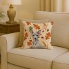 American Hairless Terrier Heirloom Fall Throw Pillow Decorative Indoor Outdoor Accent Cushion for Couch, Bed or Patio, 18Hx18W