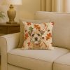 Wheaten Border Terrier Heirloom Fall Throw Pillow Decorative Indoor Outdoor Accent Cushion for Couch, Bed or Patio, 18Hx18W
