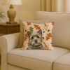 Cairn Terrier Heirloom Fall Throw Pillow Decorative Indoor Outdoor Accent Cushion for Couch, Bed or Patio, 18Hx18W