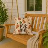 Brown Bearded Collie Heirloom Fall Throw Pillow Decorative Indoor Outdoor Accent Cushion for Couch, Bed or Patio, 18Hx18W