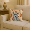Blue American Staffordshire Terrier Heirloom Fall Throw Pillow Decorative Indoor Outdoor Accent Cushion for Couch, Bed or Patio, 18Hx18W