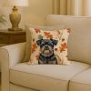 Black and Tan Brussels Griffon Heirloom Fall Throw Pillow Decorative Indoor Outdoor Accent Cushion for Couch, Bed or Patio, 18Hx18W