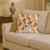 White and Tan Jack Russell Terrier Heirloom Fall Throw Pillow Decorative Indoor Outdoor Accent Cushion for Couch, Bed or Patio, 14Hx14W