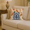 Blue Chow Chow Heirloom Fall Throw Pillow Decorative Indoor Outdoor Accent Cushion for Couch, Bed or Patio, 14Hx14W