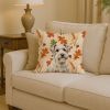 Sealyham Terrier Heirloom Fall Throw Pillow Decorative Indoor Outdoor Accent Cushion for Couch, Bed or Patio, 14Hx14W