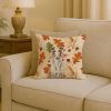 Borzoi Heirloom Fall Throw Pillow Decorative Indoor Outdoor Accent Cushion for Couch, Bed or Patio, 18Hx18W