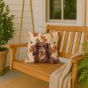 Longhaired Chocolate and Tan Dachshund Heirloom Fall Throw Pillow Decorative Indoor Outdoor Accent Cushion for Couch, Bed or Patio, 18Hx18W
