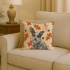 Blue Heeler Australian Cattle Dog Heirloom Fall Throw Pillow Decorative Indoor Outdoor Accent Cushion for Couch, Bed or Patio, 18Hx18W