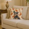 Black and Tan Lakeland Terrier Heirloom Fall Throw Pillow Decorative Indoor Outdoor Accent Cushion for Couch, Bed or Patio, 14Hx14W