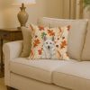 White German Shepherd Heirloom Fall Throw Pillow Decorative Indoor Outdoor Accent Cushion for Couch, Bed or Patio, 14Hx14W