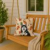 Black and White Alaskan Malamute Heirloom Fall Throw Pillow Decorative Indoor Outdoor Accent Cushion for Couch, Bed or Patio, 18Hx18W