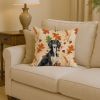 Black and Tan Saluki Heirloom Fall Throw Pillow Decorative Indoor Outdoor Accent Cushion for Couch, Bed or Patio, 14Hx14W