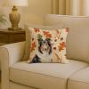 Tricolor Collie Heirloom Fall Throw Pillow Decorative Indoor Outdoor Accent Cushion for Couch, Bed or Patio, 18Hx18W
