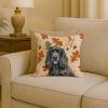 Black Cocker Spaniel Heirloom Fall Throw Pillow Decorative Indoor Outdoor Accent Cushion for Couch, Bed or Patio, 18Hx18W
